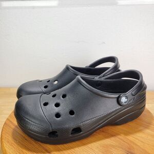 XL Crocs Black Capped Toe Slip On Clog Shoes Men 10-11 Women 12-14